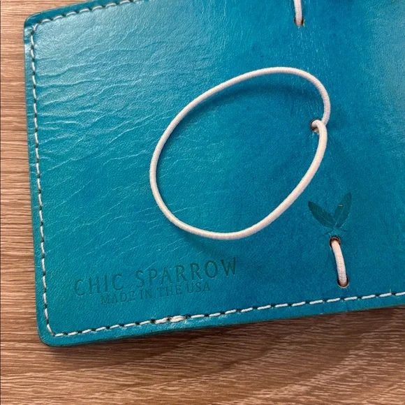Chic Sparrow NANO Maplewood Turquoise Blue Made USA Leather Cover TN Notebook - Picture 9 of 16